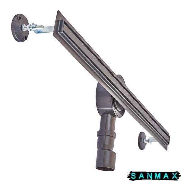 Душовий лінійний трап Mixxus Drain-05-80-Slim Чорний 30x800 із нержавіючої сталі (MI6171) MI6171 фото