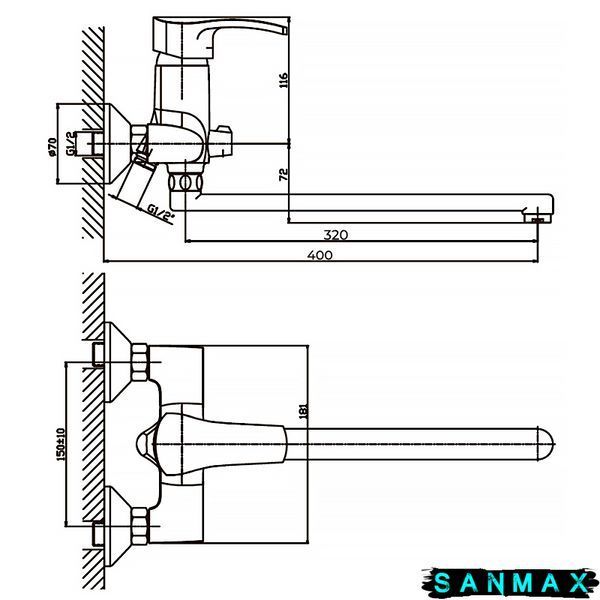 Змішувач для ванни Haiba Focus 006 (HB0120) HB0120 фото