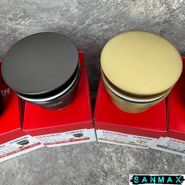 Донний клапан для умивальника універсальний Koer PW-11-07 Графіт (KR5793) KR5793 фото