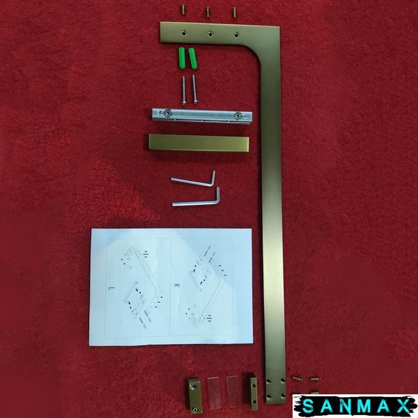 Душова перегородка Koer SR SP02-100x200-TR-12 Walk-In проз.скло Easy Clean 8мм, Матове Золото (KR5396) KR5396 фото