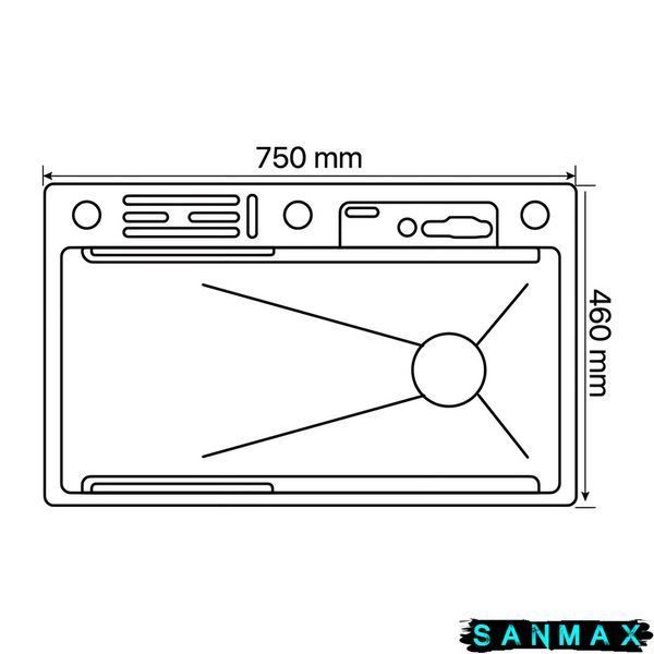 Кухонна інтегрована мийка Zerix ZH7546-Set-07.SUS304 Decor з вбудованим змішувачем (ZX5684) ZX5684 фото