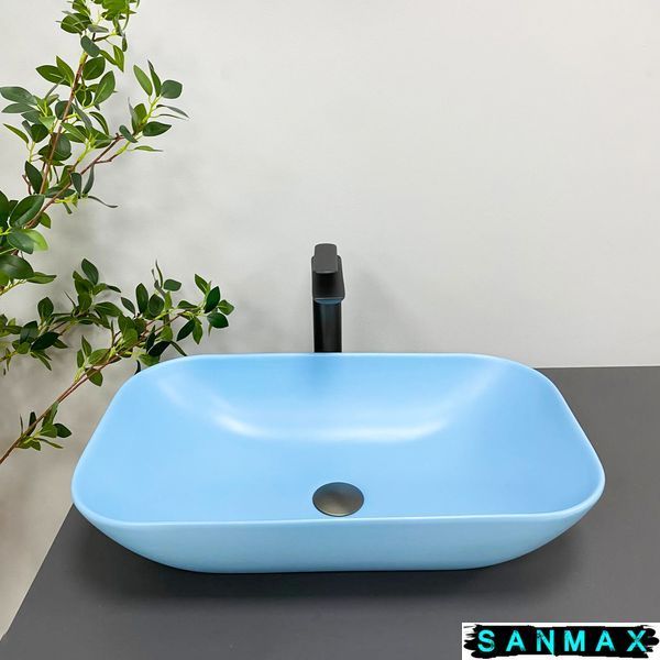 Умивальник накладний Vbi Avezzano Блакитний Матовий VBI-014403 фото