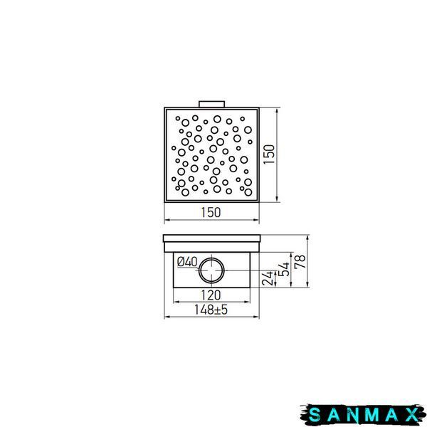 Душовий трап Koer FD20-S150 150x150 з нержавіючої сталі (KR3282) KR3282 фото