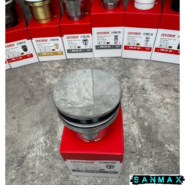 Донний клапан для умивальника універсальний Koer PW-11-01 Хром (KR5790) KR5790 фото