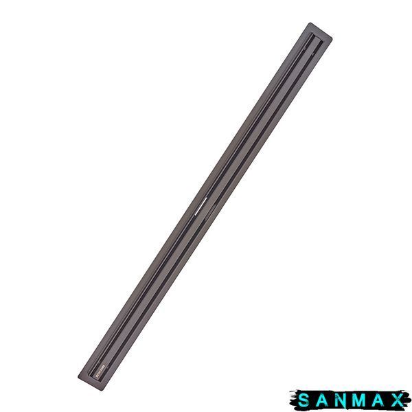 Душовий лінійний трап Mixxus Drain-05-80-Slim Чорний 30x800 із нержавіючої сталі (MI6171) MI6171 фото