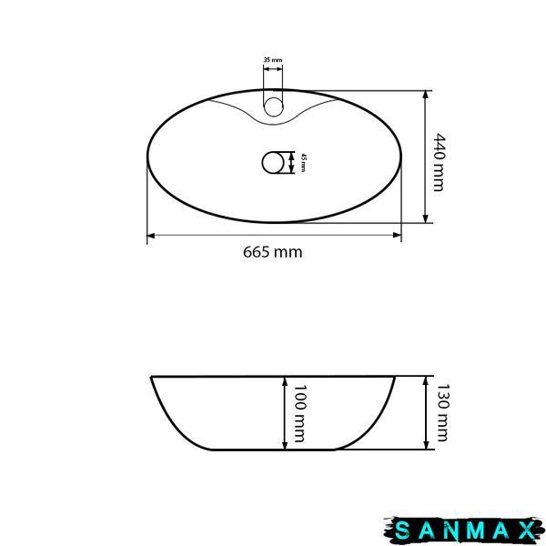 Умивальник накладний Vbi Oratino Білий VBI-015503 фото