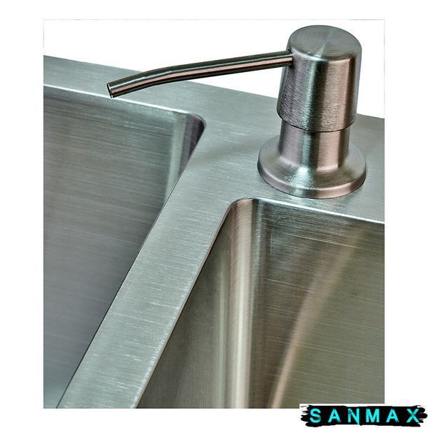 Кухонна інтегрована мийка Zerix ZH7843DS-215 (3.0/1.0) Satin з диспенсером та сушаркою для посуду (ZM5570) ZM5570 фото