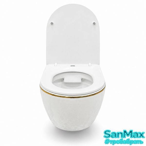 Підвісний унітаз VBI VULCANO WHITE GOLD EDGE VBI-020402 фото