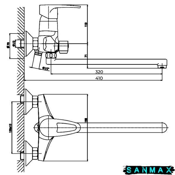 Змішувач для ванни Haiba Ceba 006 (HB0030) HB0030 фото