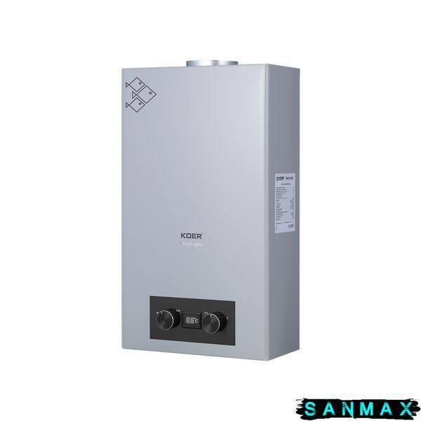 Газова колонка Koer KWH.G0110 Gray димохідна 10 л/хв, Сіра (KR5555) KR5555 фото