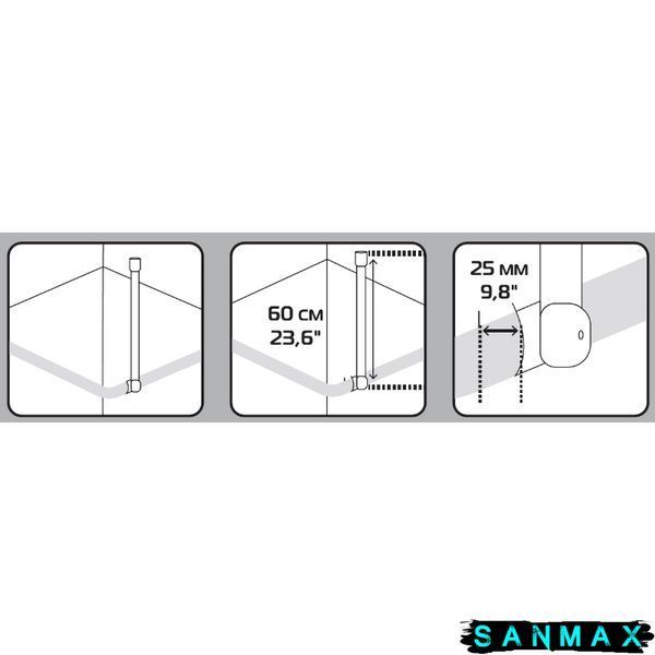 Штанга для шторки підтримуюча пряма Mixxus CRA-S-60 60cm (алюміній) (БЛІСТЕР) (AC3594) AC3594 фото