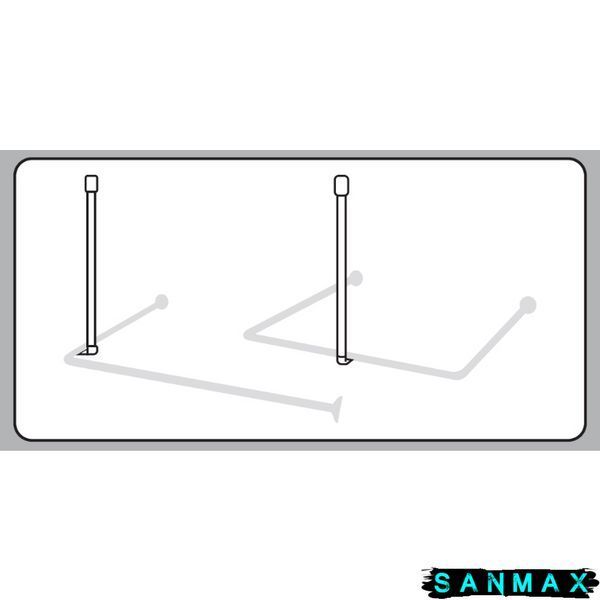 Штанга для шторки підтримуюча пряма Mixxus CRA-S-60 60cm (алюміній) (БЛІСТЕР) (AC3594) AC3594 фото