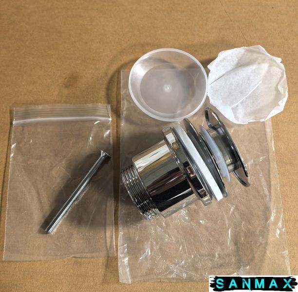 Донний клапан для умивальника універсальний Koer PW-11-01 Хром (KR5790) KR5790 фото