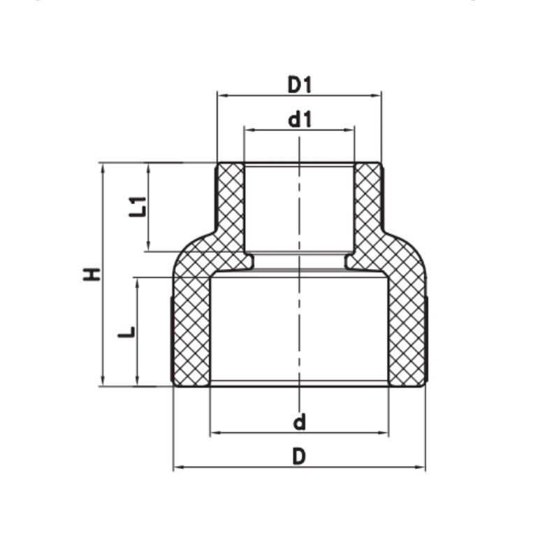 Муфта редукційна ВВ 90x50 PPR Koer K0212.PRO 40 (KP2577) KP2577 фото