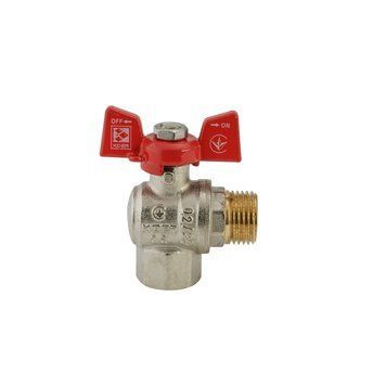 Кран кульовий 1/2 БГШ Вода Koer KR.208 КУТОВИЙ Червоний метелик (KR2805) KR2805 фото