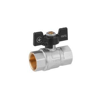 Кран кульовий Kroner 3/4" ВВ PN40 метелик, нікельований CV033209 фото