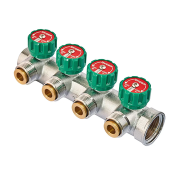Колектор вентильний з адаптером Koer KR.1127-4 - 1"x4 - 3/4 Ways (євроконус-площина) (KR4948) KR4948 фото