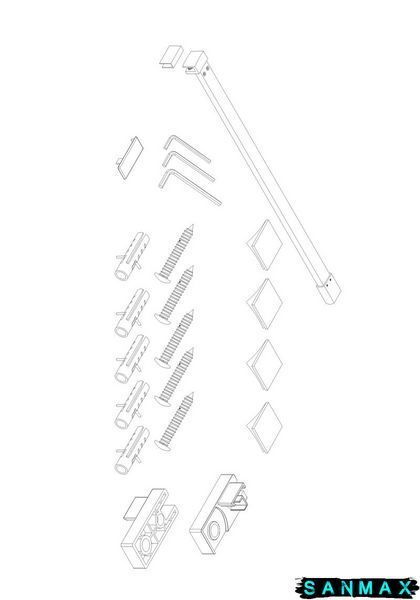 Душова перегородка Koer SR SP03-120x200-TR-01 Walk-In прозоре скло Easy Clean 8мм, хром (KR5398) KR5398 фото