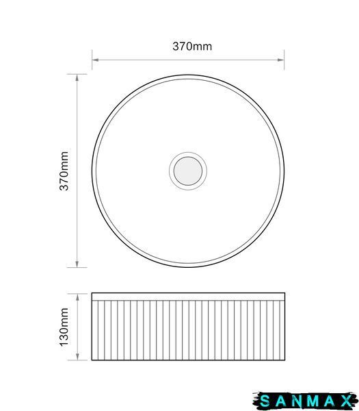 Раковина накладна Mixxus Premium Wave-0102 Marble 370х370х130mm (MP6528) MP6528 фото