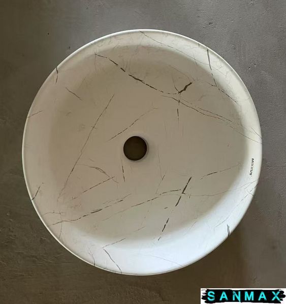 Раковина накладна Mixxus Premium Wave-0102 Marble 370х370х130mm (MP6528) MP6528 фото