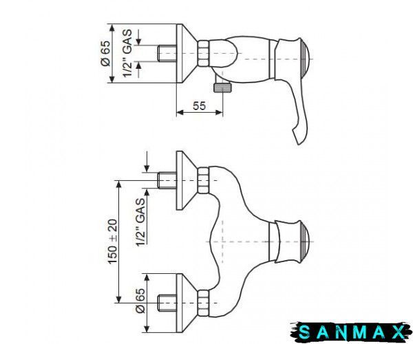 Змішувач Emmevi Tiffany для душу золото б/акс OR6002 OR6002 фото