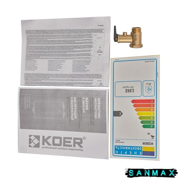 Бойлер Koer 50л KWH.E02-50VD круглий вертикальний сухий тен 1,6 kW (EK0108) EK0108 фото