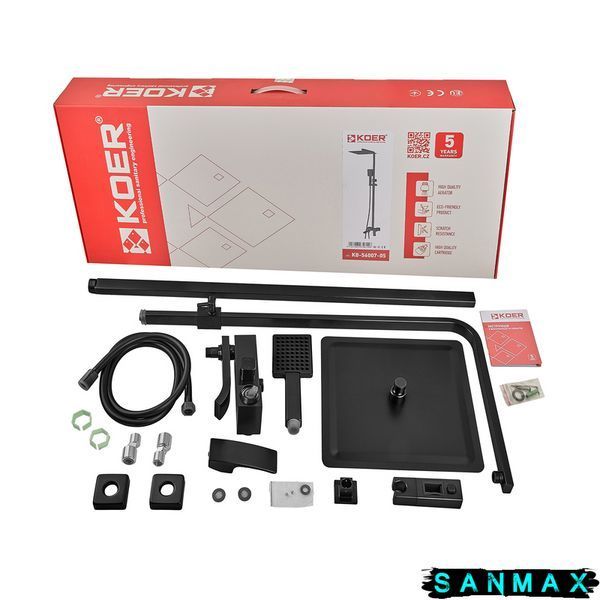 Душова система зі змішувачем Koer KB-56007-05 Чорна (KR3461) KR3461 фото