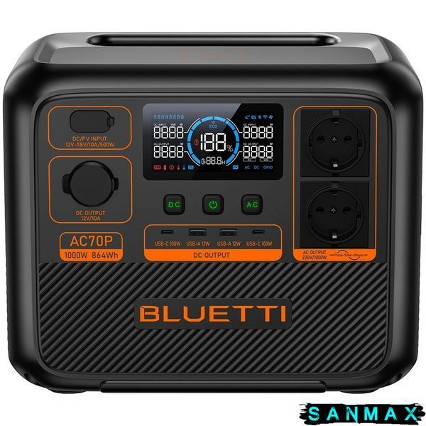Зарядна станція Bluetti AC70P 1000 Вт, 864 Вт/год (BL0554) BL0554 фото