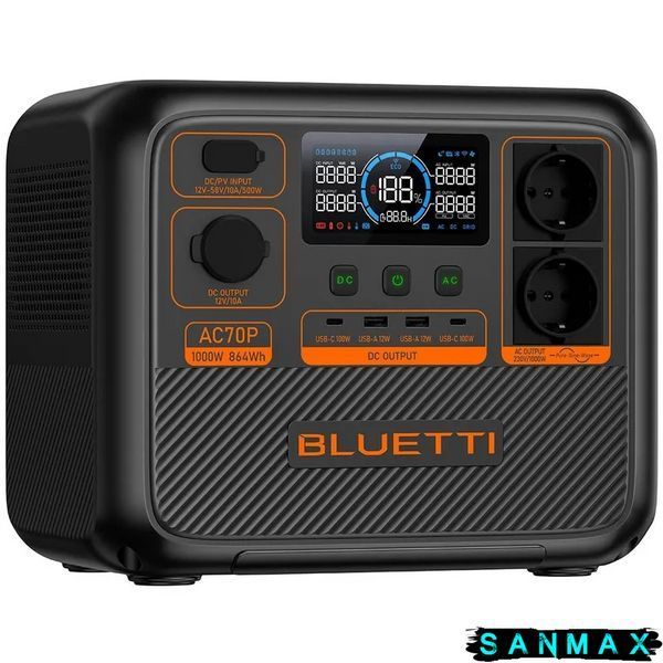 Зарядна станція Bluetti AC70P 1000 Вт, 864 Вт/год (BL0554) BL0554 фото