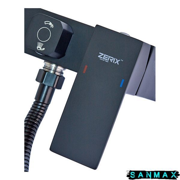 Змішувач для ванни Zerix Kub-008 Euro Нерж Чорний (ZX4851) ZX4851 фото