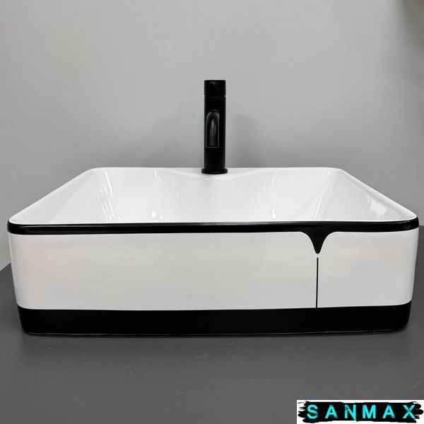 Умивальник накладний Vbi Forli Чорний Lined VBI-011108 фото