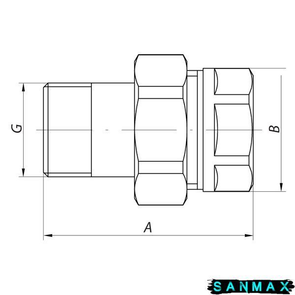 Згін американка 1 1/2 прямий Koer KR.341 (KR0135) KR0135 фото