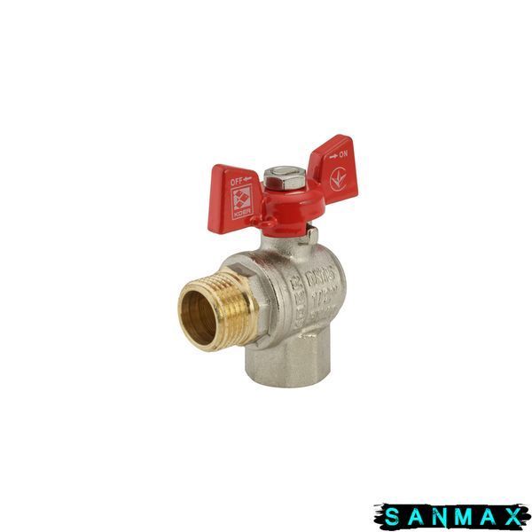 Кран кульовий 1/2 БГШ Вода Koer KR.208 КУТОВИЙ Червоний метелик (KR2805) KR2805 фото