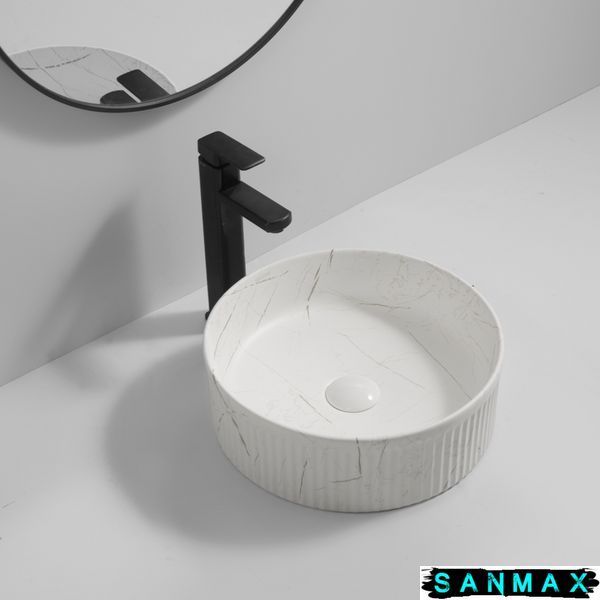 Раковина накладна Mixxus Premium Wave-0102 Marble 370х370х130mm (MP6528) MP6528 фото