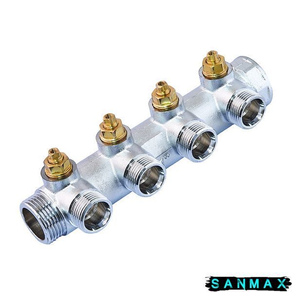 Колектор вентильний з адаптером Koer KR.1127-4 - 1"x4 - 3/4 Ways (євроконус-площина) (KR4948) KR4948 фото