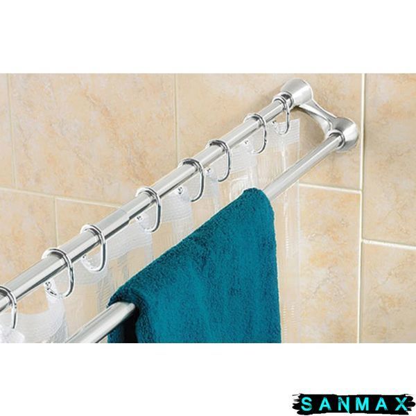 Штанга для шторки телескопічна з тримачем для рушників Mixxus CRA-D-75x125 75cm-125cm (алюміній) (БЛІСТЕР) (AC3588) AC3588 фото
