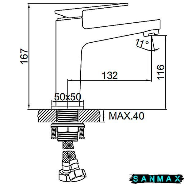 Змішувач для умивальника Ledeme LM1078U (кол. графіт) (LL1903) LL1903 фото