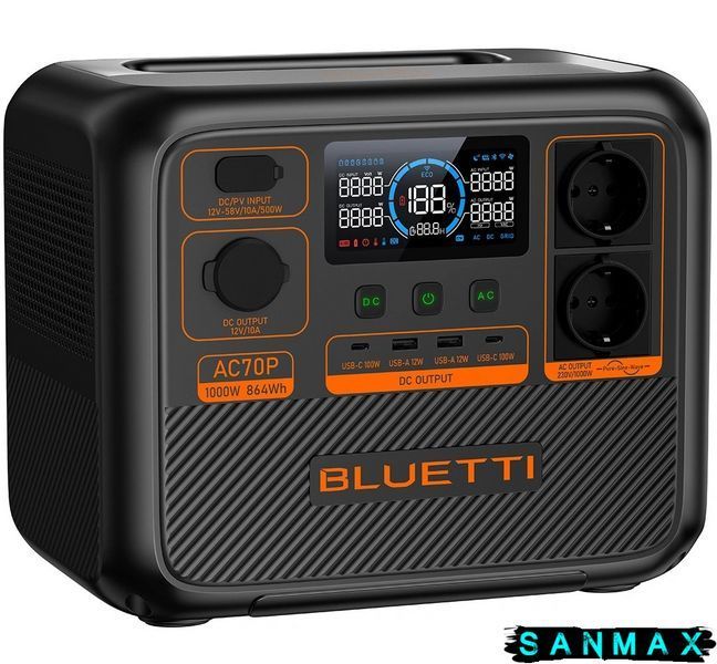 Зарядна станція Bluetti AC70P 1000 Вт, 864 Вт/год (BL0554) BL0554 фото