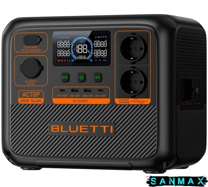 Зарядна станція Bluetti AC70P 1000 Вт, 864 Вт/год (BL0554) BL0554 фото