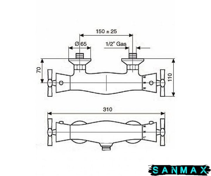 Змішувач Emmevi Spirit New для душу термо б/акс CR31300 CR31300 фото