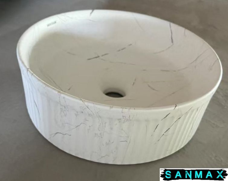 Раковина накладна Mixxus Premium Wave-0102 Marble 370х370х130mm (MP6528) MP6528 фото