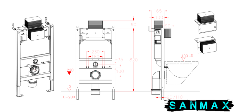 Інсталяція для унітазу механіка Koer KT-0403 500x165x820mm без панелі (KR5313) KR5313 фото