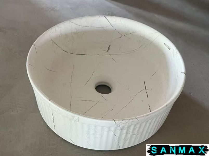 Раковина накладна Mixxus Premium Wave-0102 Marble 370х370х130mm (MP6528) MP6528 фото