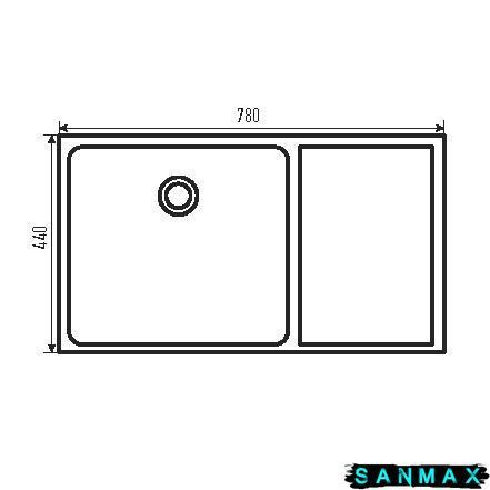 Кухонна інтегрована мийка Zerix ZH7844S-215 (3.0/1.0) Satin з сушаркою для посуду (ZM5564) ZM5564 фото