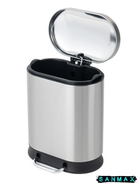 Відро для сміття з плавним закриттям овальне Mixxus Premium Strong-TC0105 SS Color 5л колір наржавійка (MI7080) MI7080 фото