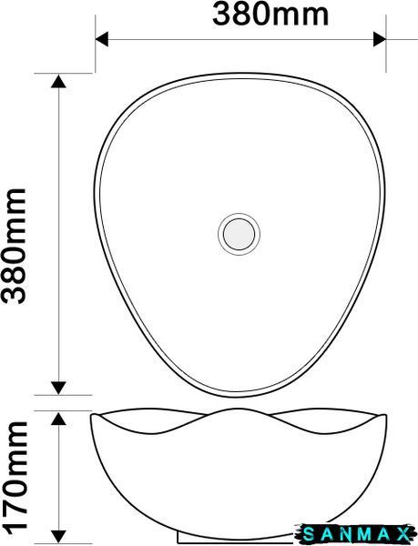 Раковина накладна Mixxus Premium Wave-0103 Marble 380х380х170mm (MP6532) MP6532 фото