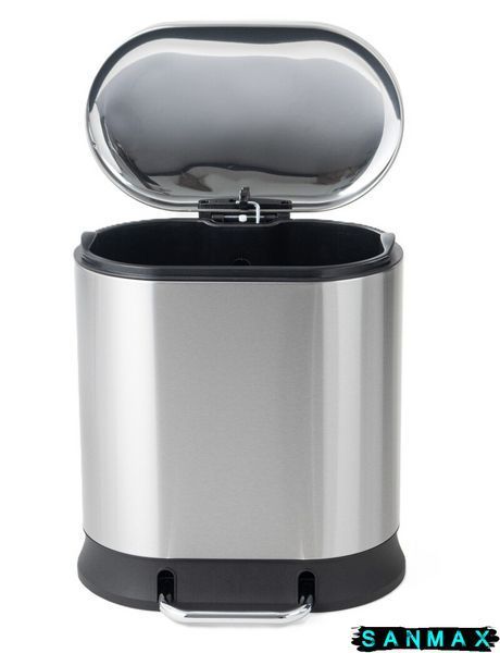 Відро для сміття з плавним закриттям овальне Mixxus Premium Strong-TC0105 SS Color 5л колір наржавійка (MI7080) MI7080 фото