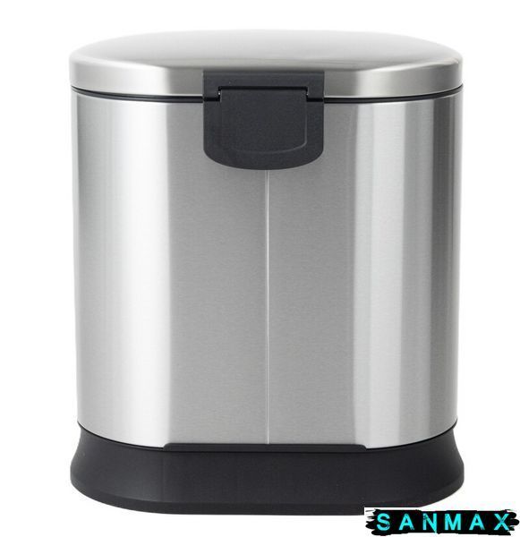 Відро для сміття з плавним закриттям овальне Mixxus Premium Strong-TC0105 SS Color 5л колір наржавійка (MI7080) MI7080 фото