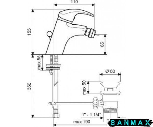 Змішувач Emmevi Anubis для біде мідь с/пр RA7004R RA7004R фото