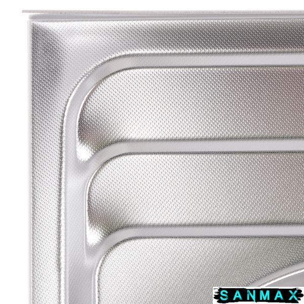 Мийка кухонна накладна подвійна Zerix Z8060B-08-180MD Double (micro decor) (ZS0611) ZS0611 фото